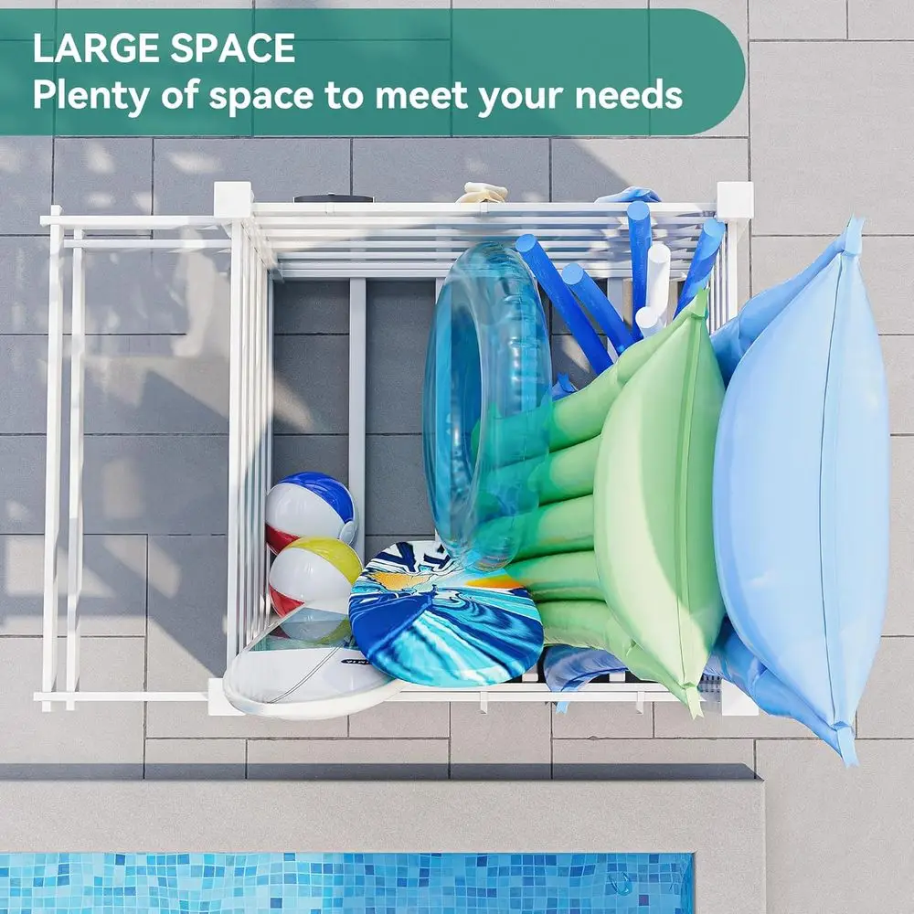 Pool Storage Bin with Towel Ra - Beach Towel Large 评论和价格
