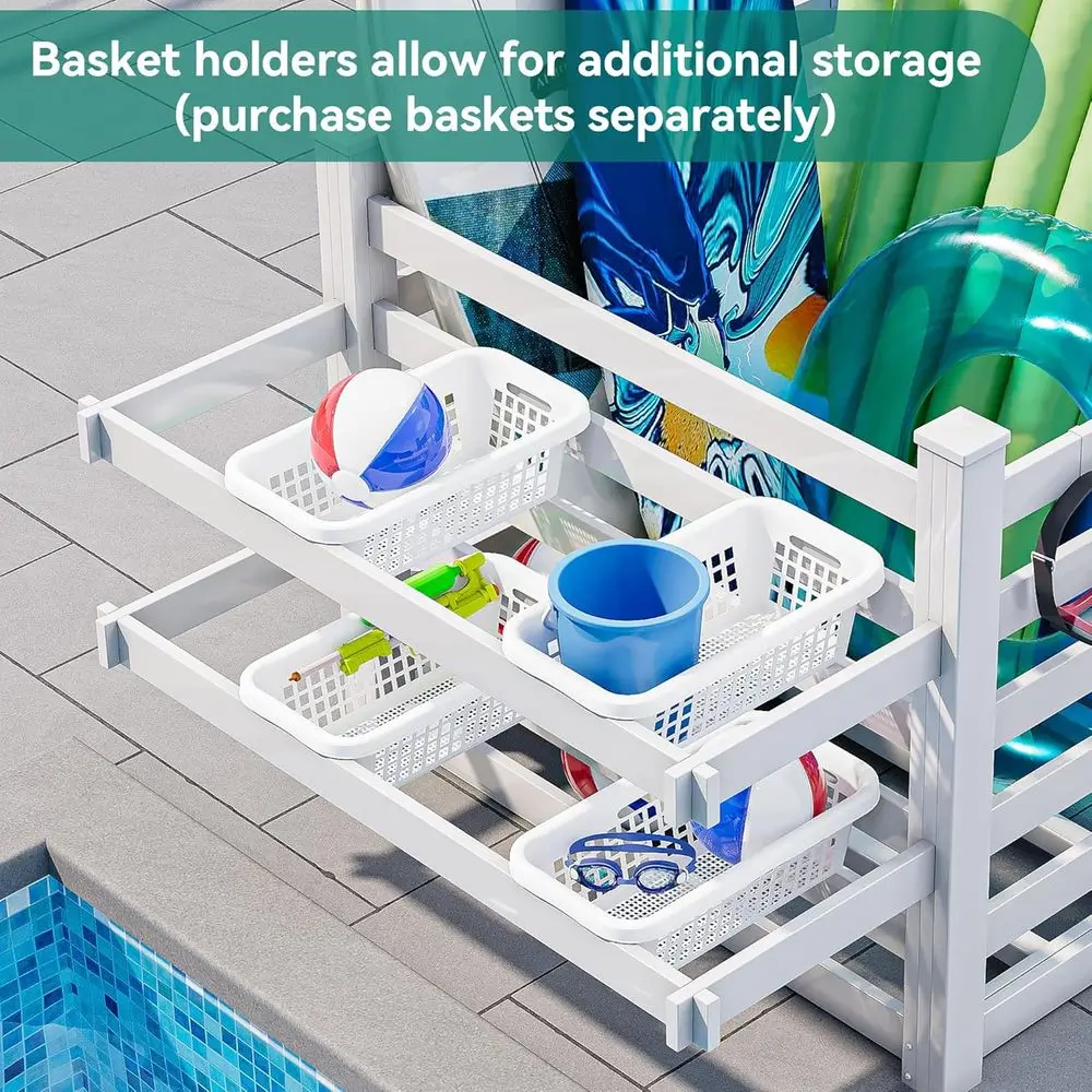 Pool Storage Bin with Towel Ra - Beach Towel Large 评论和价格