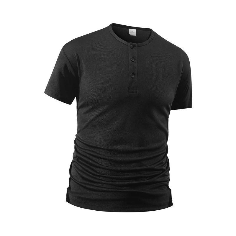 Summer Men's Solid Color Fitne - Shirt Camp Collar 评论和价格
