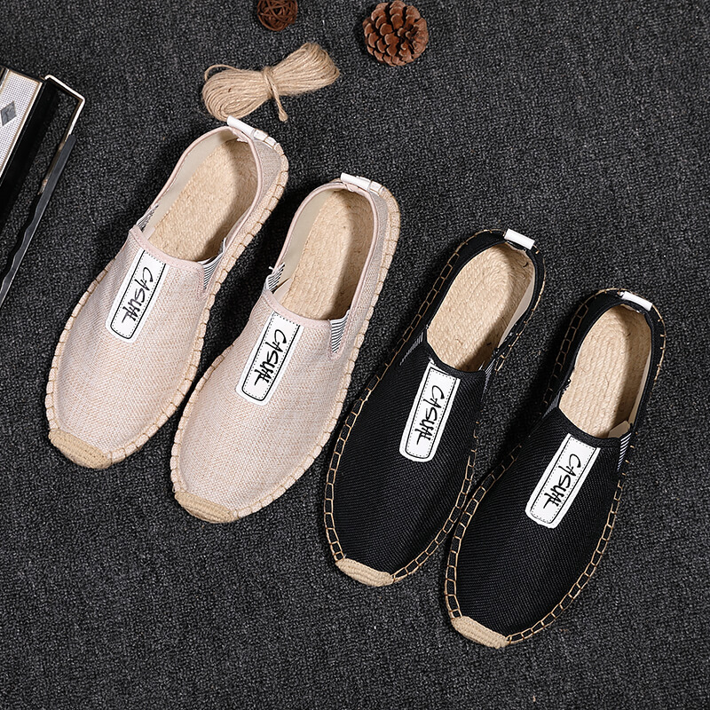 Linen Male Casual Shoes Loafer - Espadrille Slip On 评论和价格