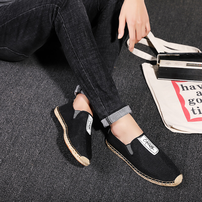 Linen Male Casual Shoes Loafer - Espadrille Slip On 评论和价格